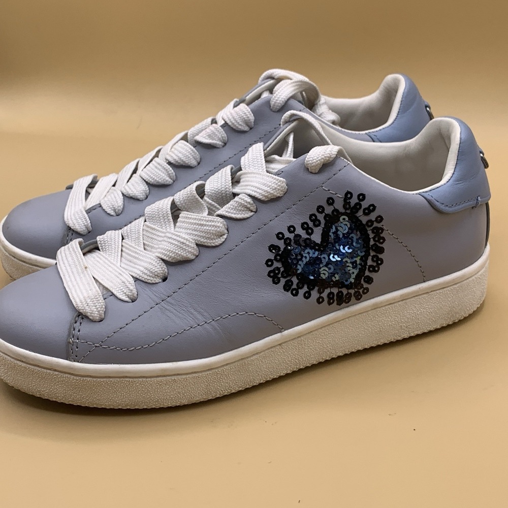 Coach x Keith Haring C101 Women's Lace Up Sneakers Blue Heart - Size 7B - Picture 6 of 12